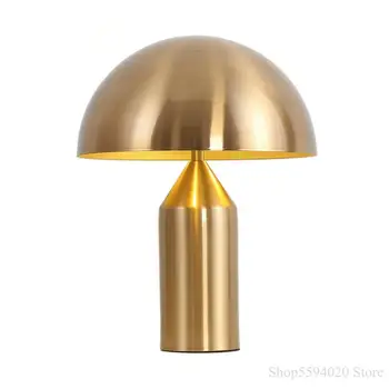 

Nordic Mushroom Led Desk Lamp Living Room Hotel Designer Bedroom Bedside Home Decor Light Gold White Black Lighting E27 Bed Room