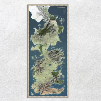 

Game Of Thrones Map Silk Poster Fabric Art Wall Picture Westeros Mainland Map Poster Cloth Prints Home Room Decoration