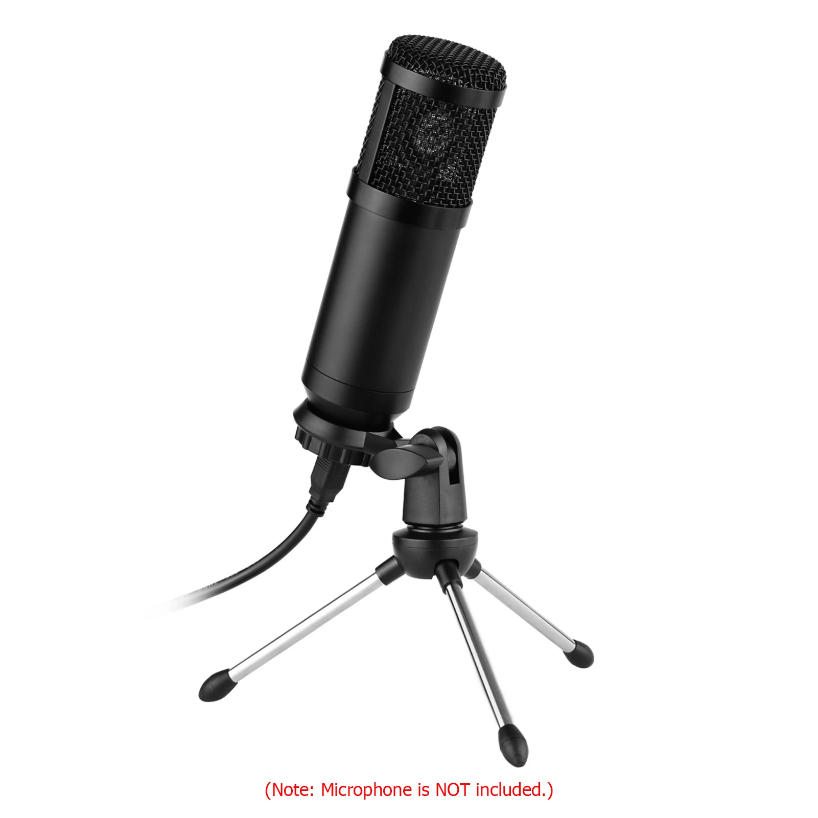 Foldable Desktop Microphone Tripod Stand 5/8 Inch Threaded Mount Portable Mic Holder for Meetings