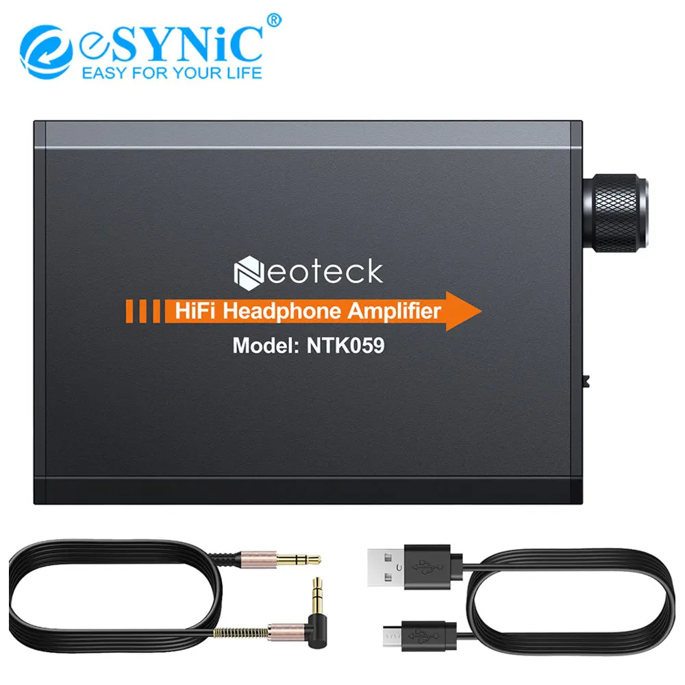 eSYNiC HiFi Headphone Earphone Amplifier Aux In Port For iPhone Android Music Player AMP 3 5mm Headphone Jack Aluminum Amplifier