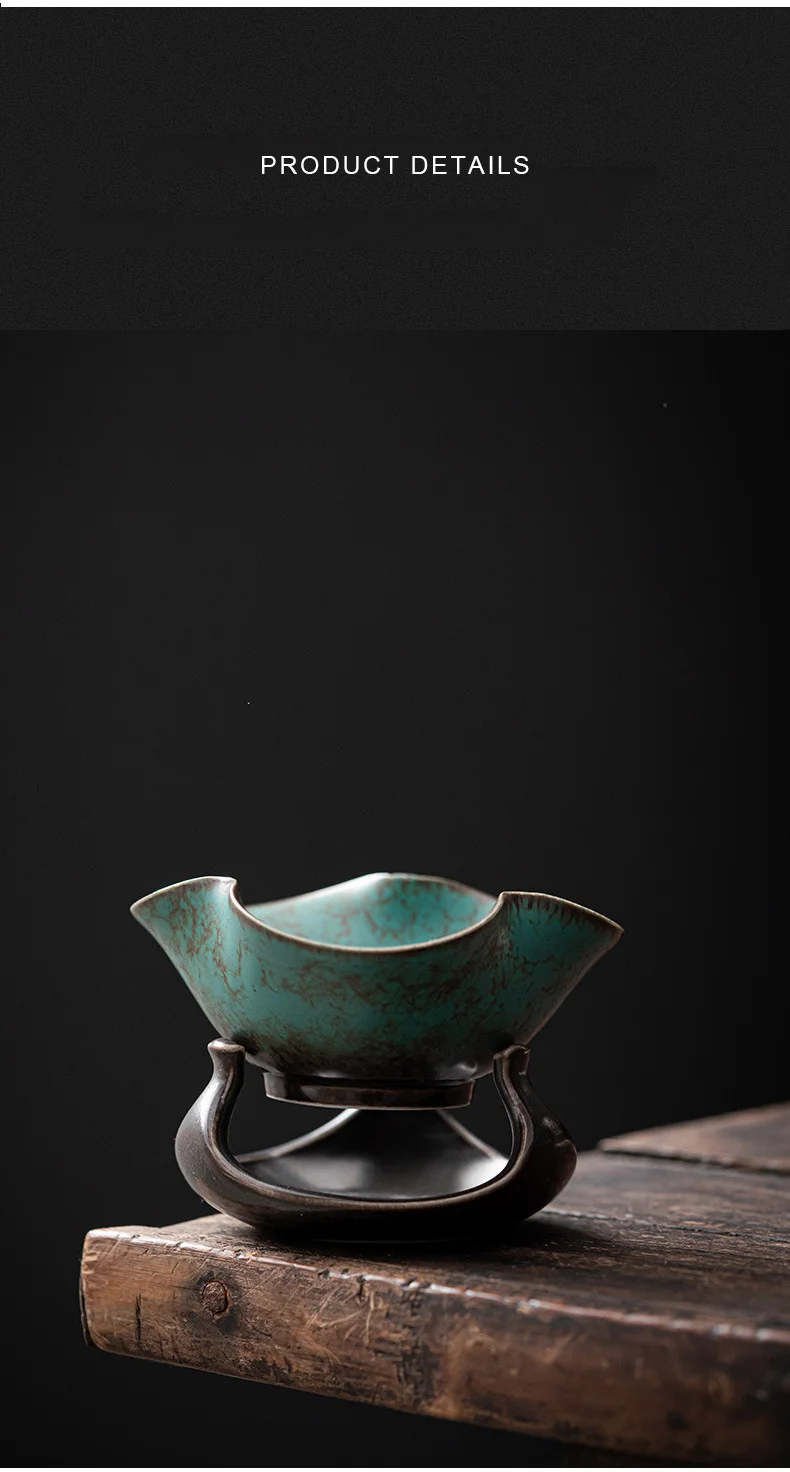 Pinny esmalte cerâmico turquesa coadores de chá