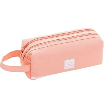 

Simple Large Capacity Pencil Case PU leather Triangle pen bag Stationery Storage Organizer Bag