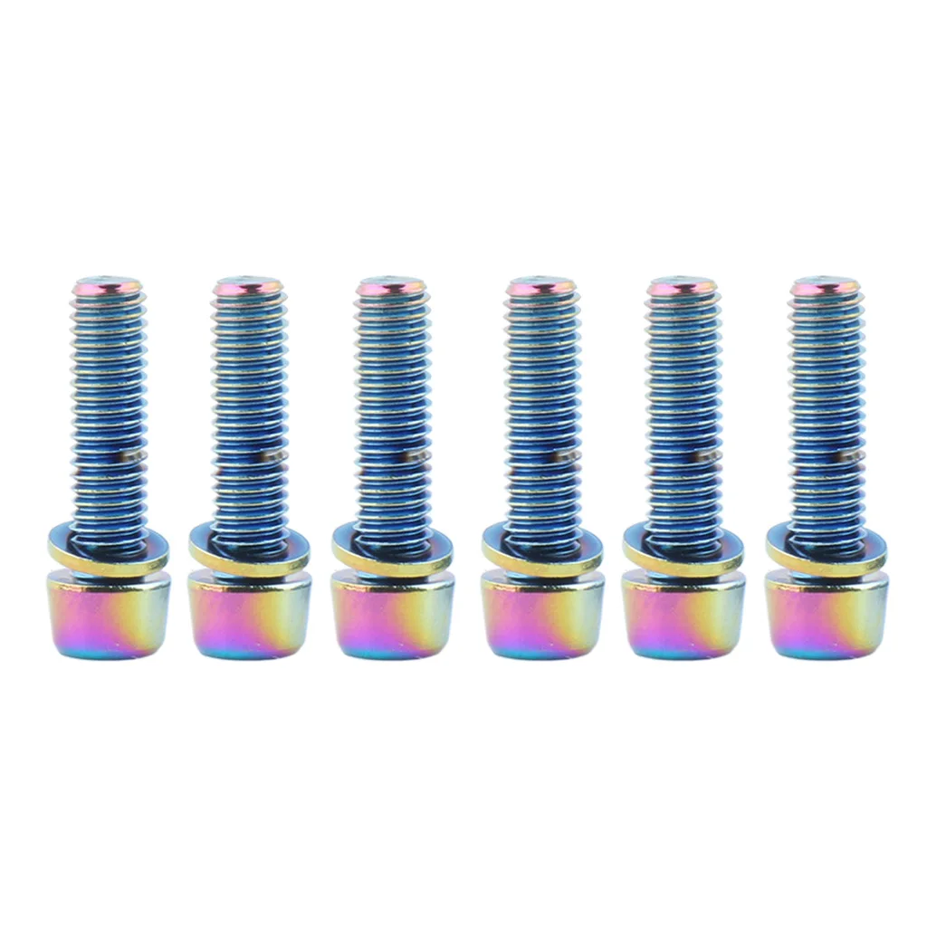 Pack 6 MTB Mountain Road Cycling Bike Bicycle Handlebar Stem Screw Bolts Replacement Parts Gear Accessories