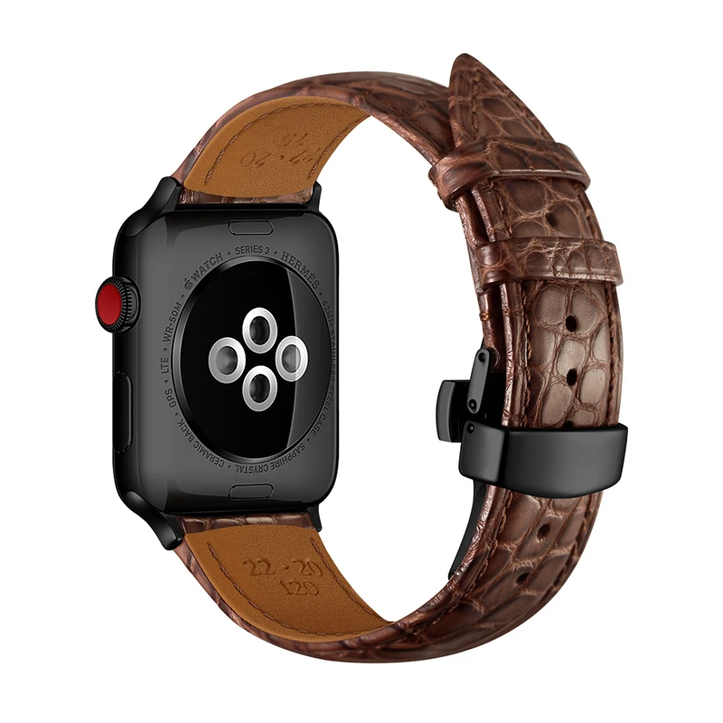 Ремешок для apple watch 42 мм 38 мм 44 мм 40 мм Италия Аллигатор Высокое качество Натуральная кожа apple watch 4 5 3 2 iwatch браслет