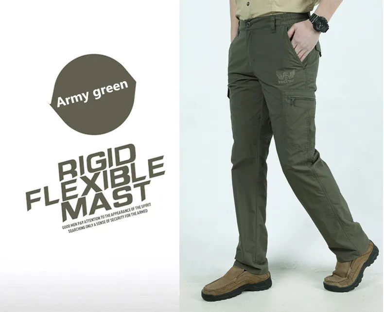 Men's Lightweight Tactical Pants Breathable Summer Casual Army Military Long Trousers Male Waterproof Quick Dry Cargo Pants