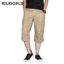 RIUOOPLIE, модные летние Новые укороченные штаны с несколькими карманами, мужские комбинезоны, большие размеры, спортивные шорты, повседневные свободные мужские штаны