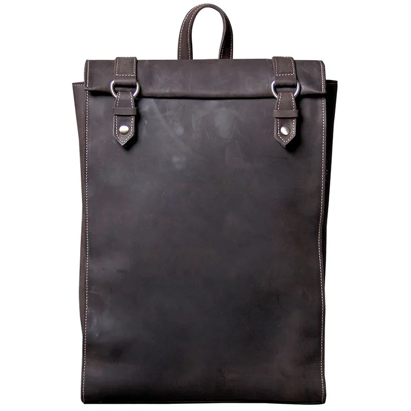 New Men's Genuine Leather Laptop Computer Backpack Multifunctional Brand Handmade School Book Bagpack Mochila Feminina