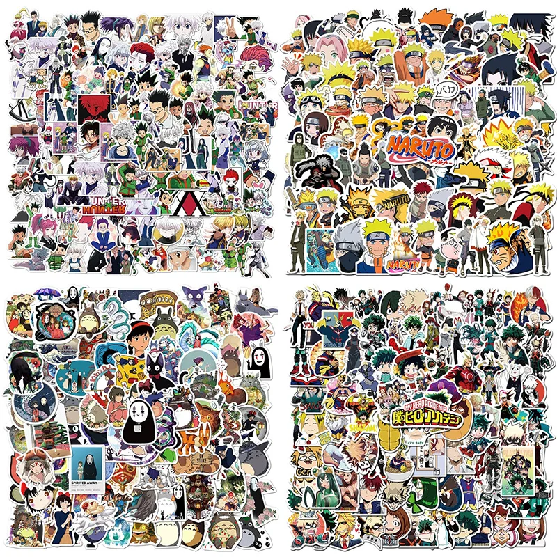 

100Pcs Japan Anime DEMON SLAYER/HUNTERÃ—HUNTER/My Hero Academia/ Stickers for Waterproof PVC Skateboard Luggage Motorcycle Guitar
