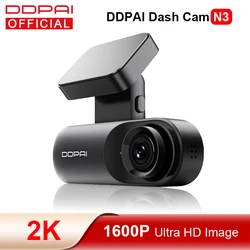 DDPAI – caméra de tableau de bord Mola N3 1600P HD, GPS, enregistreur vidéo pour voiture, DVR 2K, connexion intelligente, Android, Wifi, Parking 24H 