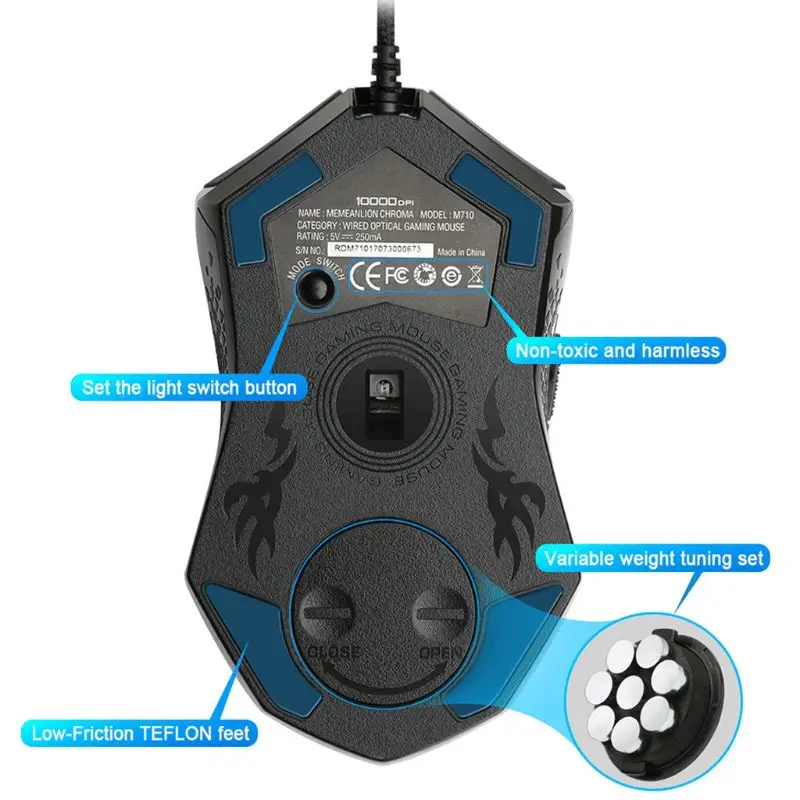 OOTDTY Redragon M710 Проводная игровая мышь USB с подсветкой 5600 dpi 7 программируемых кнопок