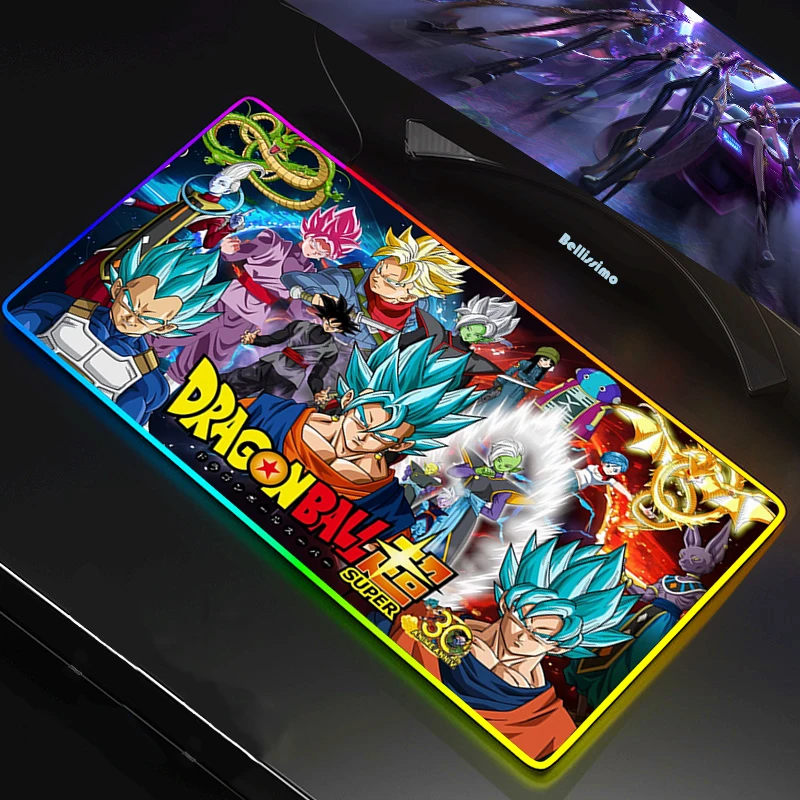 Игровой коврик для мыши Super DBZ RGB с аниме драконом игровые мячи Настольный большой