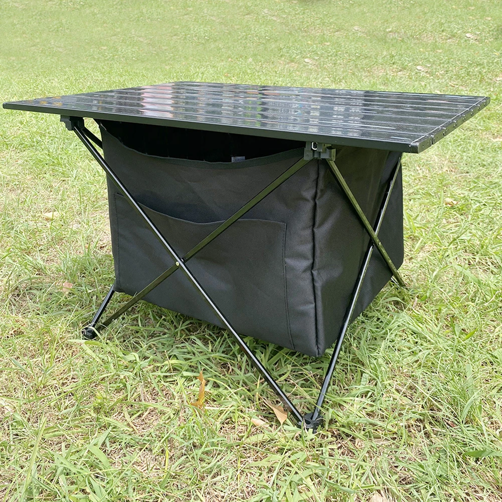 Folding Table Portable Storage Net Shelf Bag Stuff Mesh For Picnic Outdoor Camping Barbecue Kitchen Folding Table Rack 3