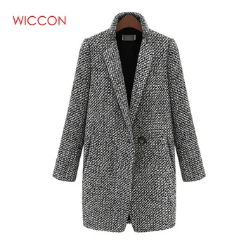 

New 2019 Design Spring Winter Women Coat Gray Wool Coat Long Brand Woolen Trench Overcoat Lady Outwear