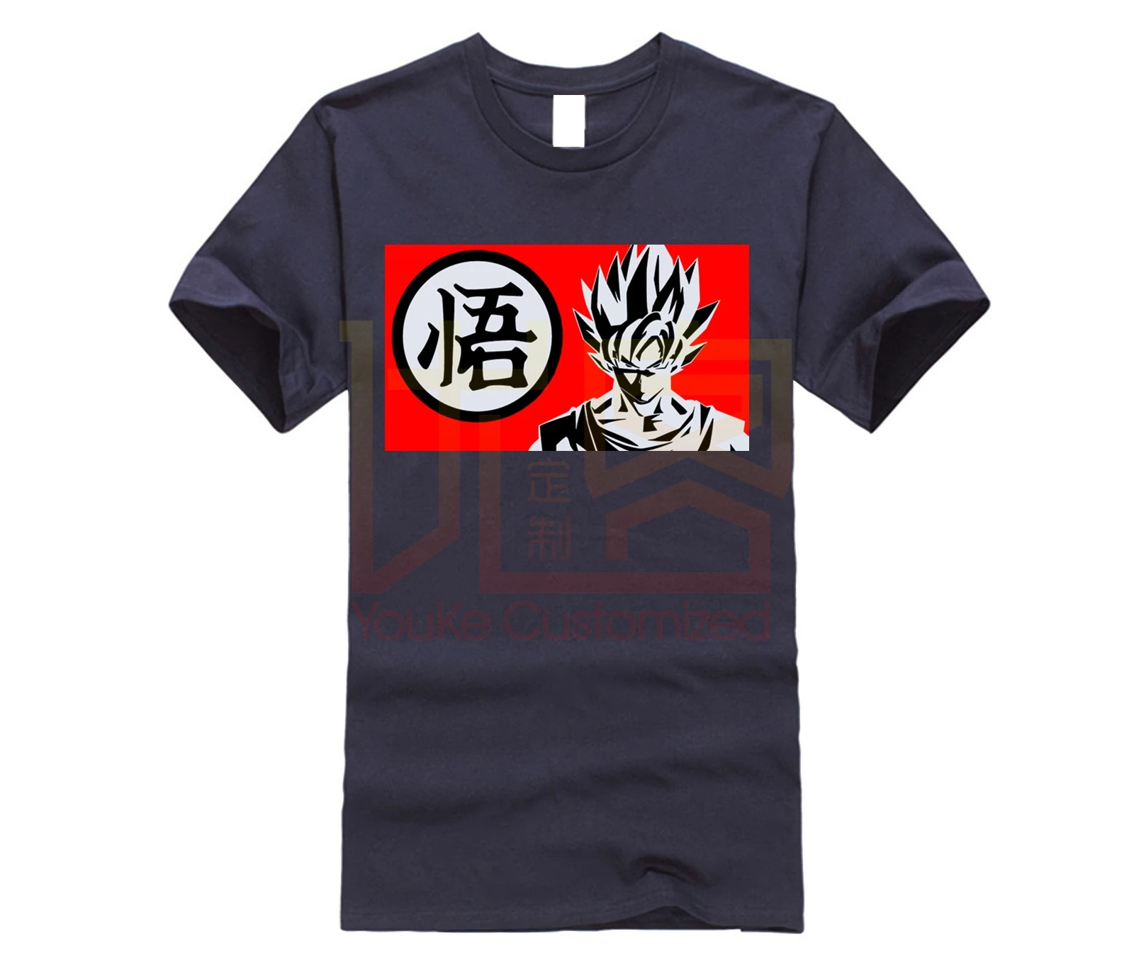 Футболка Dragon Ball DBZ San Goku Kanji Забавные футболки хлопковые топы повседневные 100%