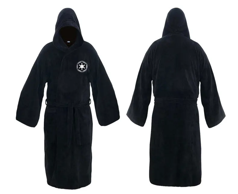 Мужской Банный халат пижама Звездные войны платье Империя джедаев Косплей Костюм Фланелевая Пижама для взрослых мужской халат зимний халат E45763AD - Color: black