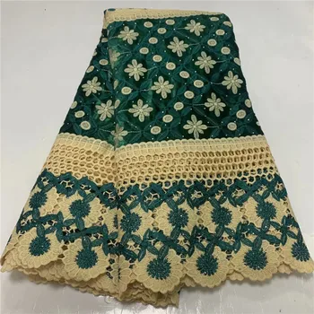 

Excellent African cord lace (5yards/pc)Free shipping faric with loverly flowers design two colors water soluble lace! 3L81911