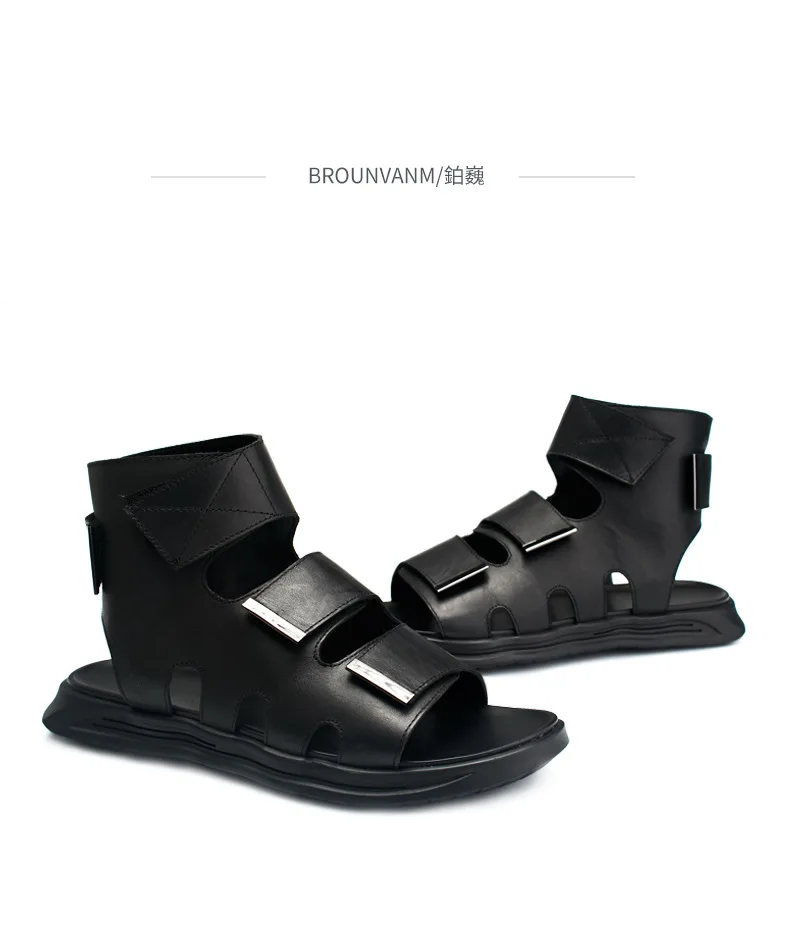 Roman sandals men summer cowhide comfortable breathable fashion comfortable shoes outdoor anti-skid casual Shoes men beach