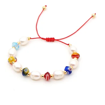 

GO2BOHO Natural Freshwater Pearl Bracelet Vsco Girl Accesorios Bracelets Women Hademade Summer Adjustable String Boho Jewelry