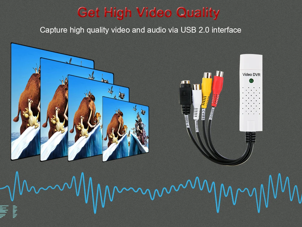 Конвертер видео USB 3,0 2,0 One Touch передача аналоговых видео VHS лент на DVD цифровое устройство видеозахвата