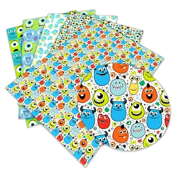 

30cm X22cm Cartoon Cute Monster Faux Leather Fabric Solid Color Suede Synthetic Leather DIY Sewing Material for Decoration
