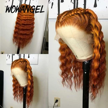 

Wowangel Transparent Lace Front Human Hair Wigs For Women Brazilian Hair Deep Wave Colored Human Hair Wigs Glueless Lace Wig