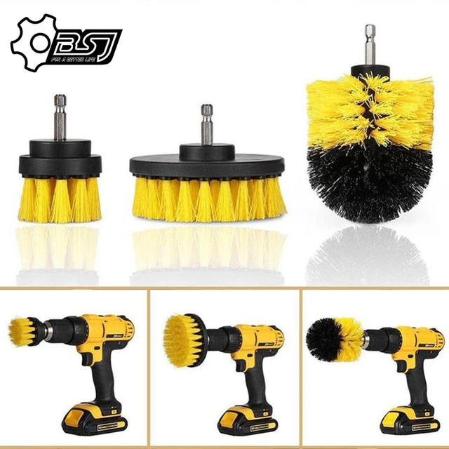 3 pz/set Kit di spazzole spazzola per la pulizia in plastica per trapano per  pneumatici per auto in vetro per tappeti spazzole in Nylon trapano  elettrico per Scrubber - AliExpress