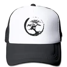 Унисекс Кепка водителя грузовика дзен бонсай дерево в Энсо круг женская Регулируемая сетчатая Кепка последняя Кепка водителя грузовика