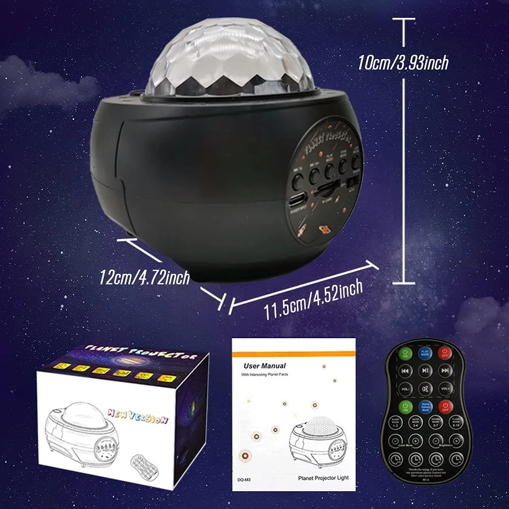2021 New 10 Planets Projection Starry Night Light USB Bluetooth Ocean Wave Nebula Projector Lamp for Kids Baby Home Planetarium