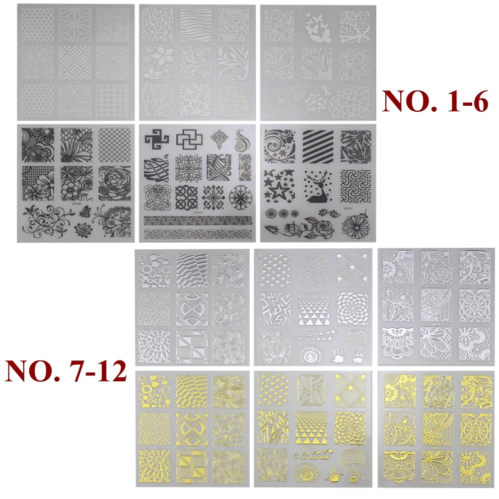 20 листов 3D Цветочные наклейки для нейл-арта, Самоклеящиеся DIY кончики для ногтей, инструменты для украшения, 4 цвета(серебро/золото/черный/белый