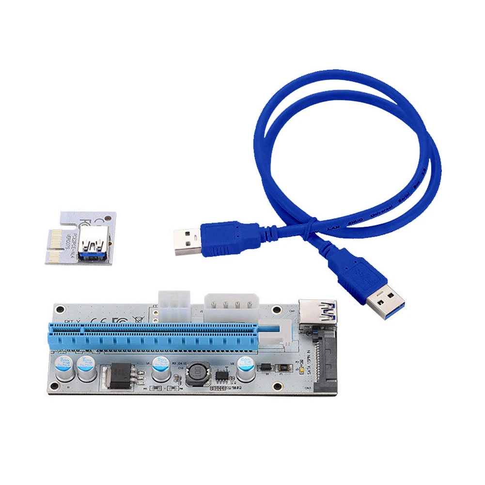 2020 USB 3.0 PCI-E Express 1x To 16x Mining Cable Extender Riser Card SATA Adapter Computer Cables & Connectors переходник