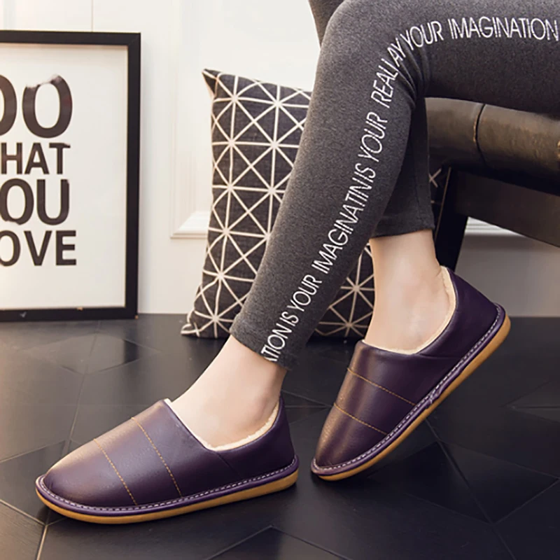 Comfort Flat Shoes Women Fur Slides 