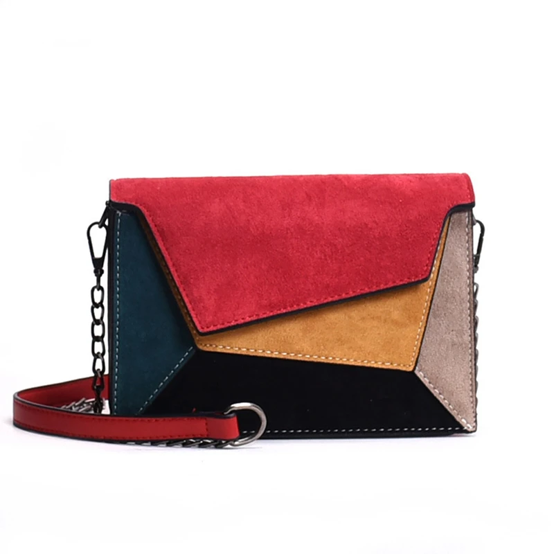 Ceny Retro matowy Patchwork Crossbody torby dla kobiet Messenger torby pasek z łańcuchem na ramię pani mała klapa Criss torba typu cross