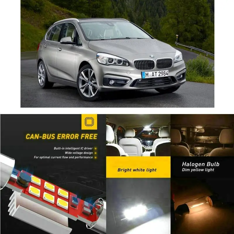 

LED Interior Car Lights For Bmw f45 2 Active Tourer Interior rear trunk glove box make-up mirror lighting error free