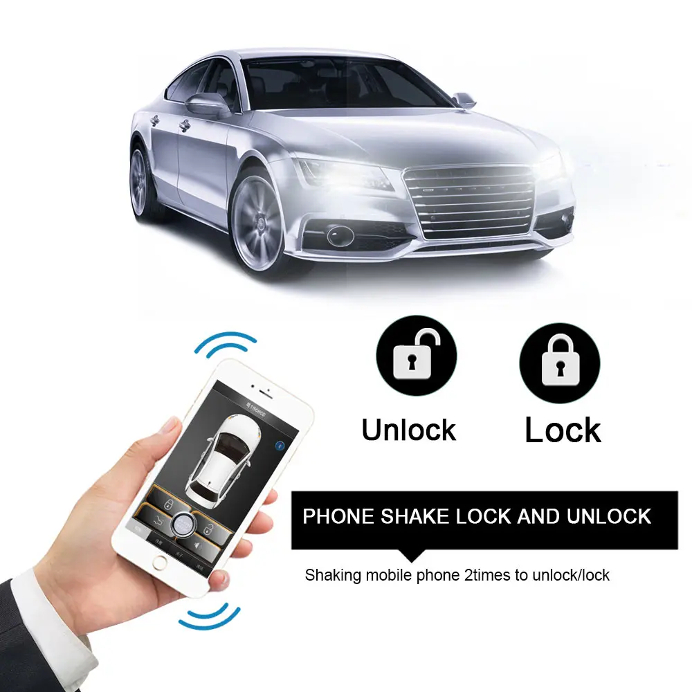 PKE Smart Key Car Alarm System With Remote central locking Start Stop Push Button Passive Keyless Entry MP686