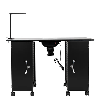 

Manicure Nail Table Station Nail Salon Furniture Iron Manicure Station Table with LED Lamp & Arm Rest Salon Spa Nail Equipment