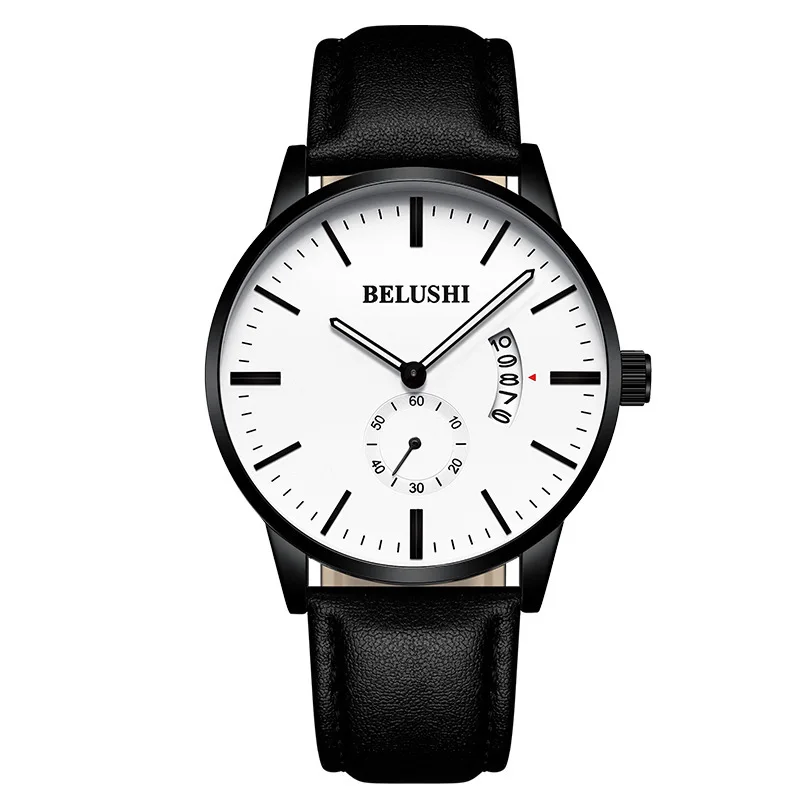 

2020 stainless steel shell steel with multi-function steel table circular quartz watch wholesale business accessories