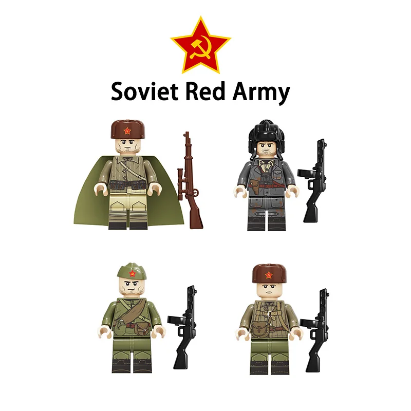 

WW2 Legood figures Military soldiers building blocks children's toys Block Activity minifigures Small particles Soviet Red Army