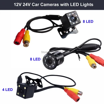 

Waterproof Car Backup Camera with 4 / 8 Led Light Night Vision Rearview Reversing Camera with Parking Guideline