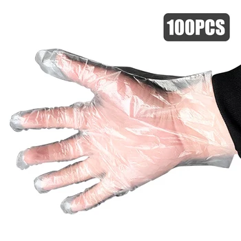 

100PCS Disposable Gloves Latex Free Hygiene Plastic Gloves Food Prep Safe Gloves for Cooking Safety Food Handling Kitchen BBQ
