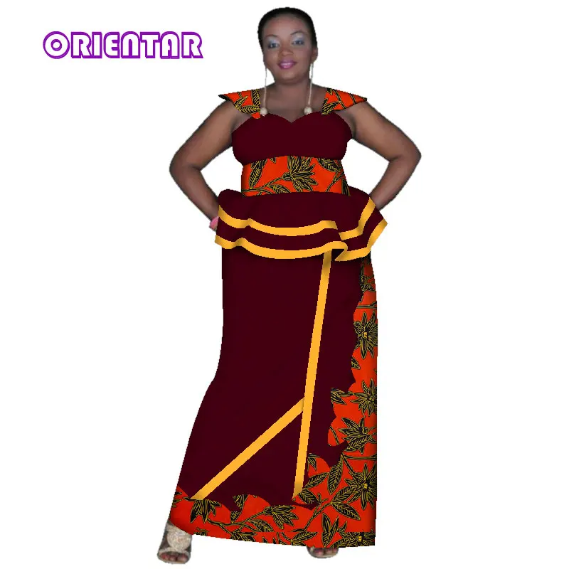 Африканская юбка наборы для Женщин Дашики Базен Riche 2 шт наборы африканская традиционная одежда размера плюс женские платья WY2887