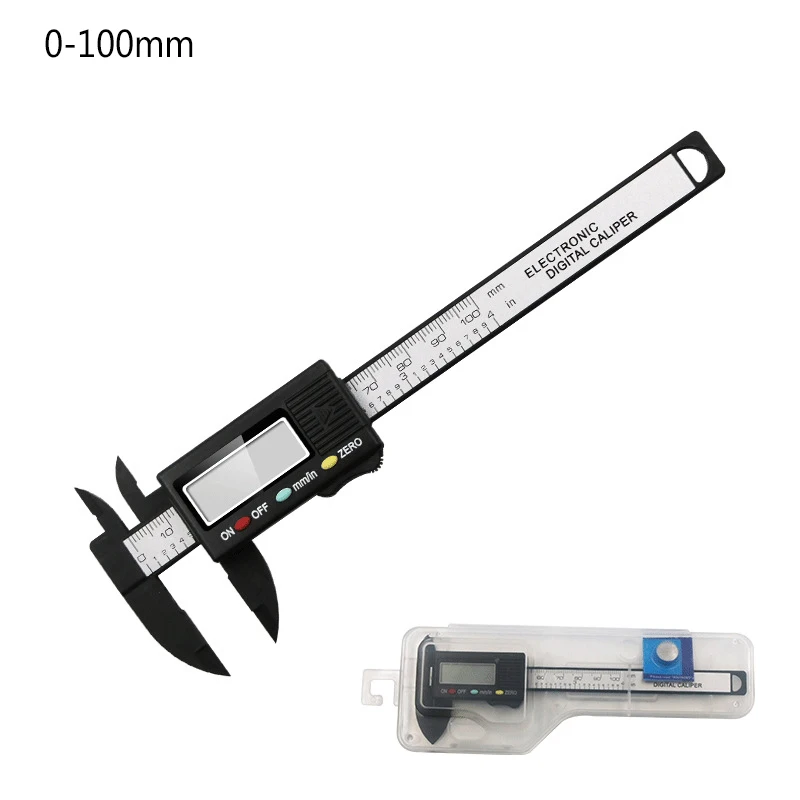 0-100 мм 0-150 мм штангенциркуль измерительный инструмент пластиковый светодиодный цифровой штангенциркуль измерительный прибор микрометр для точных данных - Цвет: E