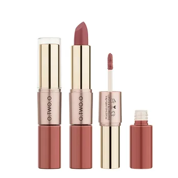 

O.TWO.O 2 in 1 Matte Lipstick Lips Makeup Cosmetics Waterproof Mate Lip Gloss Rouge 12 colors Lip Gloss & Lipstick 2 in 1