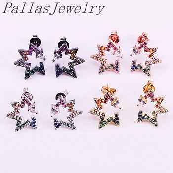 

8Pairs New Multicolor Colorful Zirconia Fashion Charm Earrings cz micro pave Party Jewelry studs earring