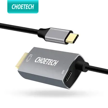 

CHOETECH USB C to HDMI Cord (4K @ 60Hz) type C to HDMI with 60W PD Thunderbolt 3 Adapter USB 3.1 Cord For MacBook Samsung S9 S10