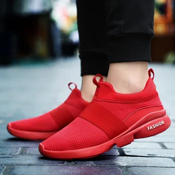 

2019 New Men Sneakers Breathable Casual No-slip Men Vulcanize Shoes Male Air Mesh Lace Up Wear-resistant Sport Shoes