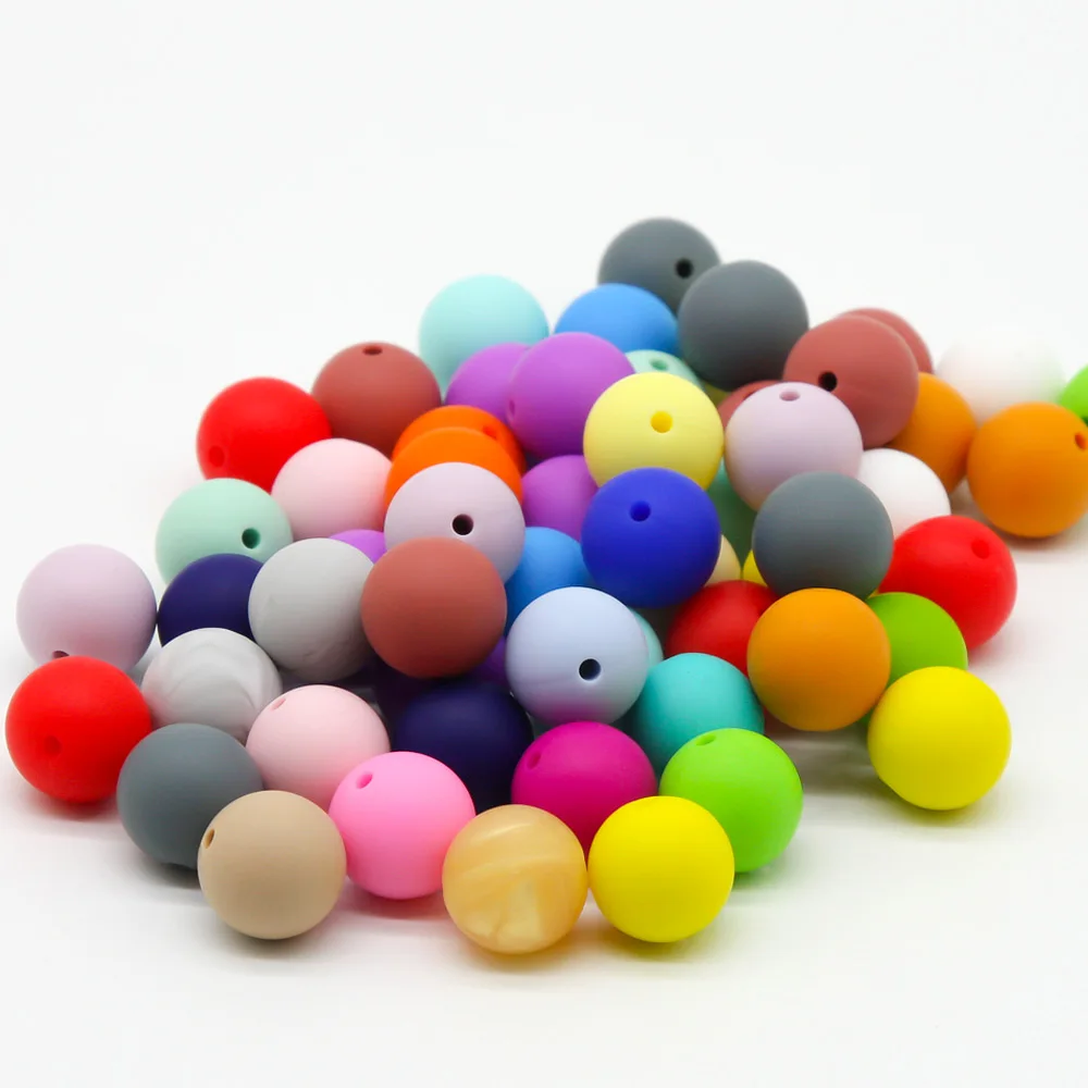 

Cute-idea 9mm 30pcs Silicone Beads Food Grade Baby Round Teething Beads Eco-friendly BPA Free Child Teething Pacifier Chain