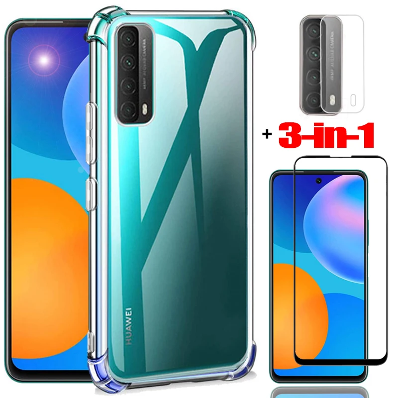 capa, funda p smart 2021 suave claro antigólpe fundas de telefono p smart 2021/2019 protector pantalla p smart 2019 glass case psmart 2021 carcasa p smart 2020 cristal templado huawei p smart 2021 funda