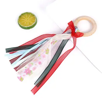 

Baby Gym Frame Rack Hanging Pendant Printing Ribbon Bow Wood Ring Teether Molar CORB