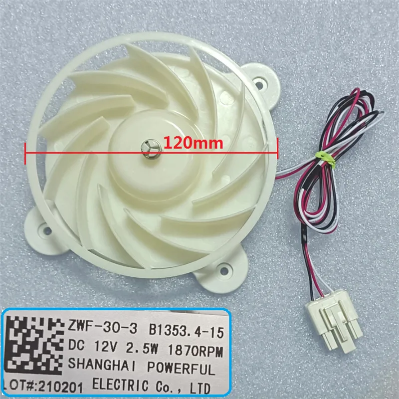 Original Refrigerator Motor ZWF-30-3 DC12v Refrigeration Fan for Samsung Haier Midea