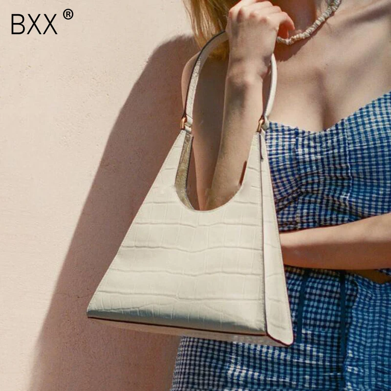 

[BXX] Women Single Shoulder Crossbody Bag All-match Personality Design Bag 2020 Brand Designer Crocodile Pattern Handbag HG990